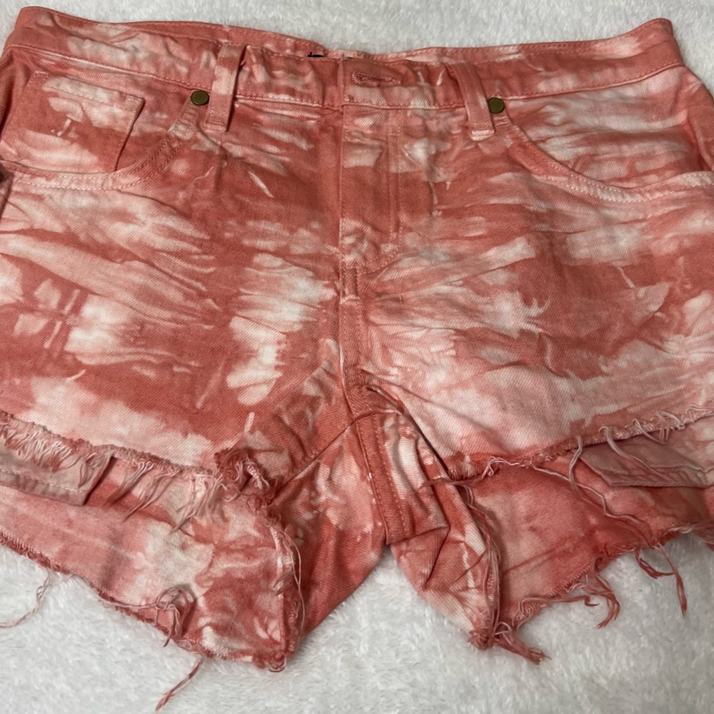 Ramy Brook Christy Boyfriend Tie Dye Pink Denim Cutoff Shorts Size 27 NWT - Picture 7 of 14
